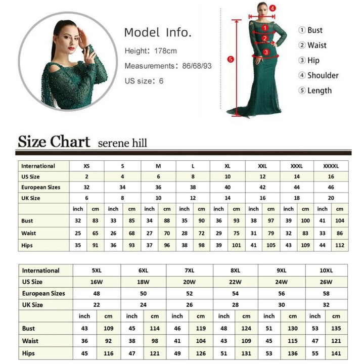 Serene Hill Black Mermaid Luxury Beaded Evening Dress 2026 Elegant Party Gowns for Women Customized DLA73408
