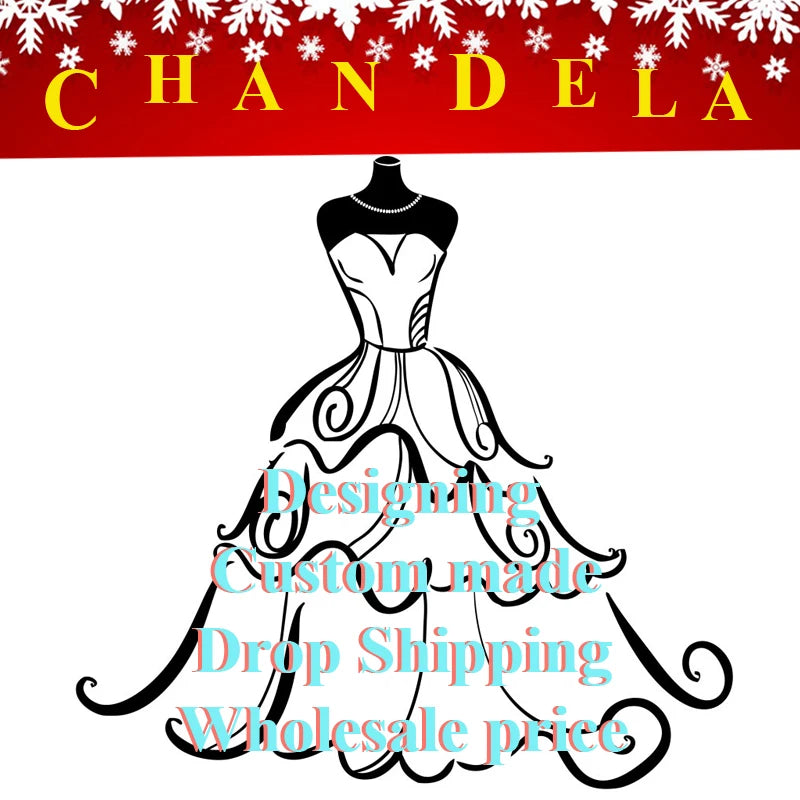 CHANDELA Elegant Lace Wedding Dresses Sleeveless Deep V-Neck Sparkly Bridal Gowns Sweetheart Wedding Gown for Women Customised