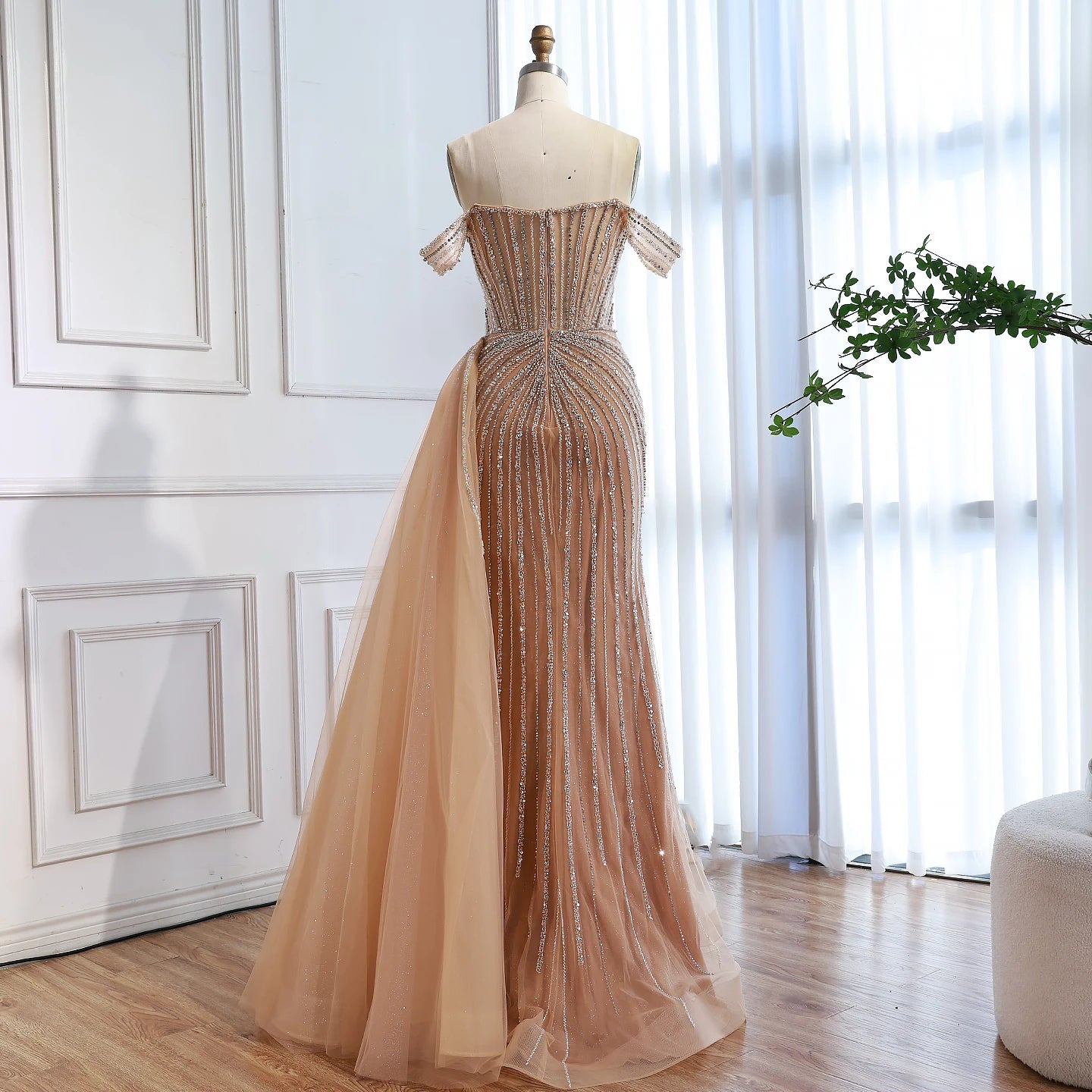 Zapdress Customized Elegant Off the Shoulder Mermaid Evening Dresses with Skirt Formal Party Gowns for Women (ZD17390)