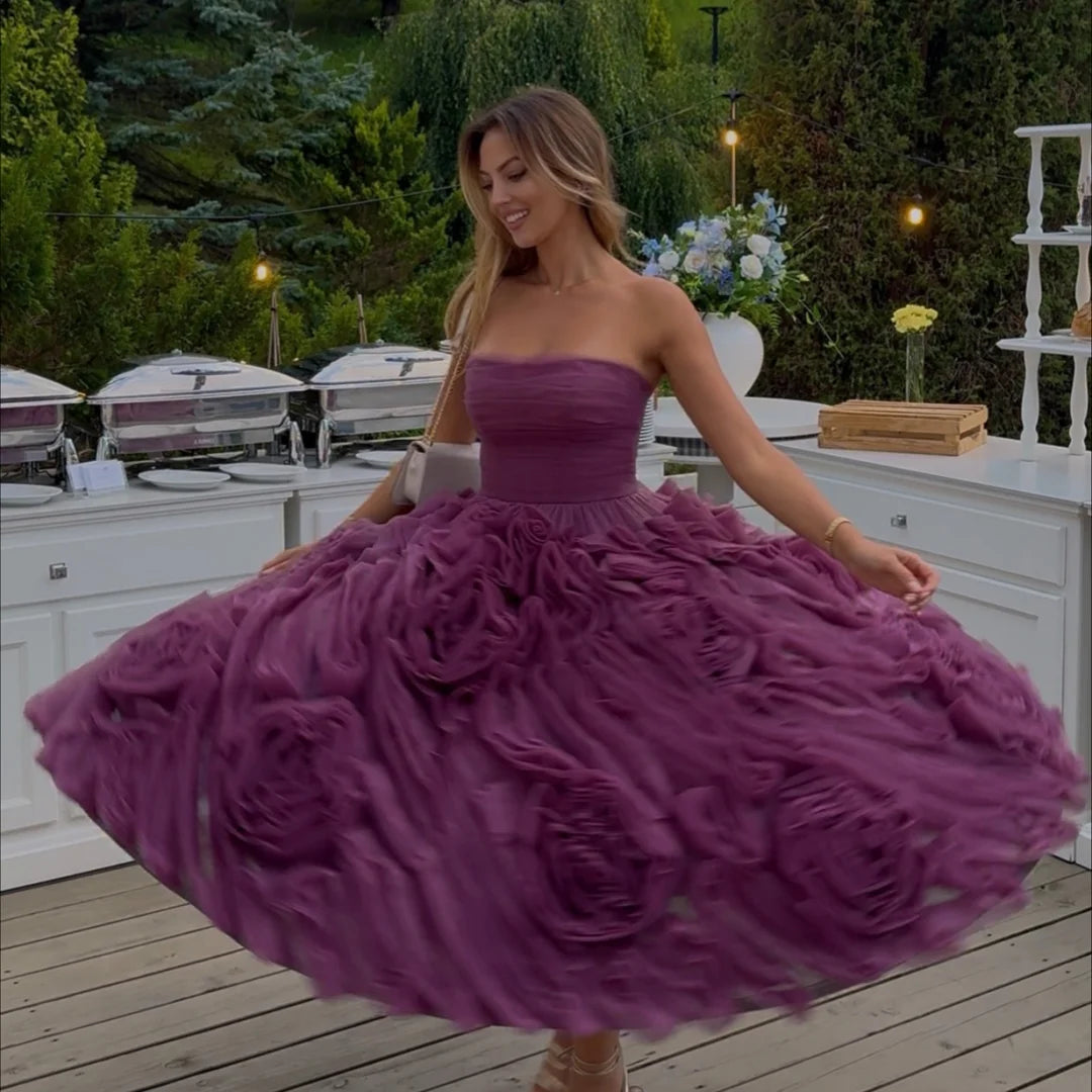Zapdress 2025 Customized Purple Strapless Princess Evening Dresses Formal Party Gowns for Women (ZD17369)