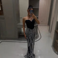 Zapdress Black Mermaid Luxury Beaded Evening Dress 2026 Elegant Party Gowns for Women Customized (ZD17348)