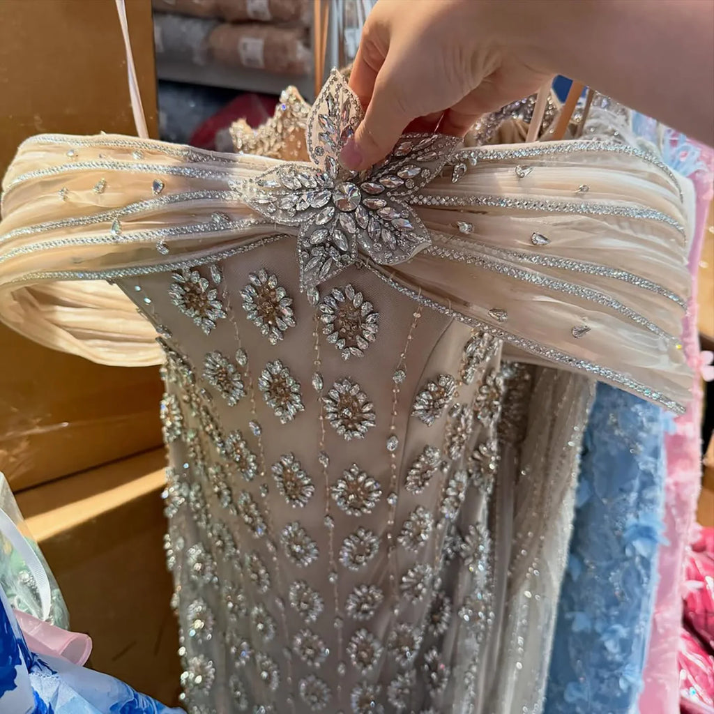 Zapdress Luxury Beaded Evening Gown 2026 Elegant Off-Shoulder Sparkly Mermaid Party Dress for Women DLA73362 Customized (ZD17320)