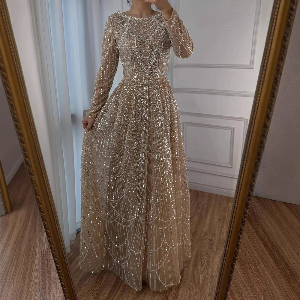 Zapdress Wine Red Long Sleeves Muslim A-line Evening Dress Pearls Beaded Party Gowns for Women Plus Size Customized DLA72738B (ZD17339)