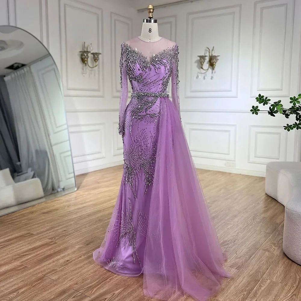 Zapdress Caramel Mermaid Evening Dresses With Beaded Skirt And Lace-up Detail For Wedding Party 2025 DLA72376 Customized (ZD17370)