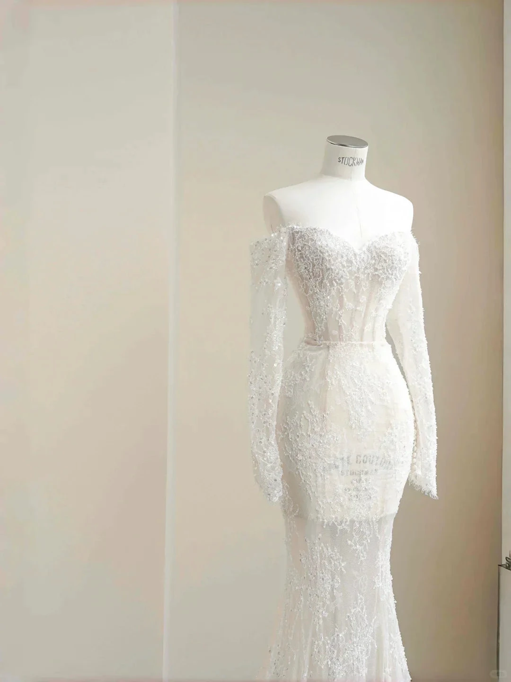 Romantic White Lace Appliques Tulle Sequin Mermaid Prom Dress Off Shoulder Evening Dress Y8663 by simplepromdress