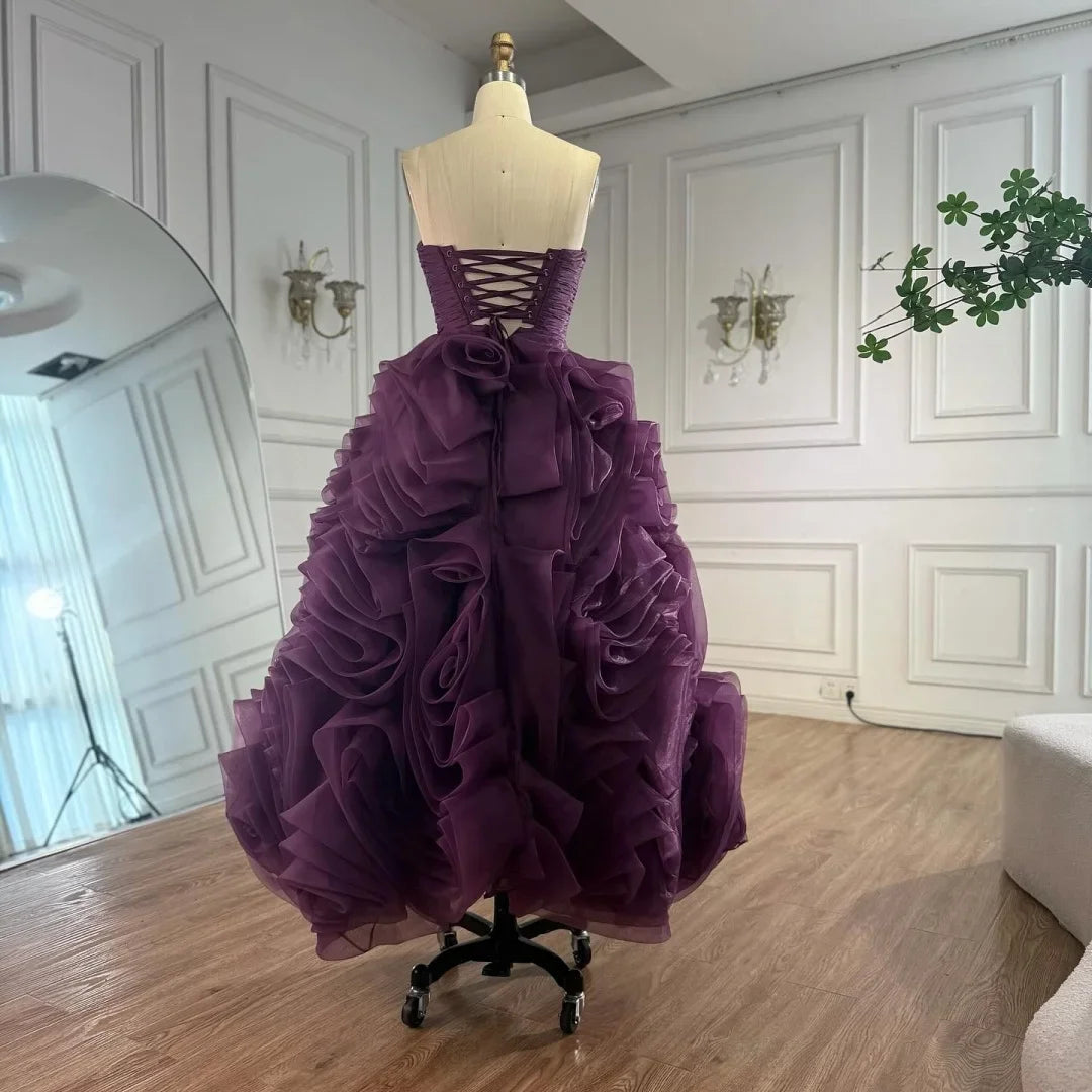 Zapdress 2025 Customized Purple Strapless Princess Evening Dresses Formal Party Gowns for Women (ZD17369)