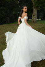 ZapDress Chiffon Beach Wedding Dresses 2026 New Split Side Strapless Garden Bridal Gowns Lace Up Back Customized
