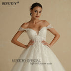 BEPEITHY Customized Princess Sweetheart Wedding Dress For Women Ivory Glitter Sleeveless 2026 Vintage Bride Bridal Ball Gown