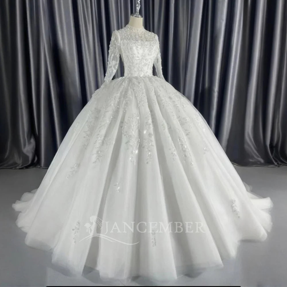 2026 Customized Ball Gown Wedding Dress Long Sleeves Plus Size Bridal Dresses Princess Wedding Gowns Vestidos De Novia Boda