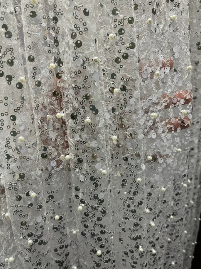 Mordern V- Neck Sequins Wedding Dresses Long Sleeves Floor Length Backless Bridal Gowns Robe De Marié