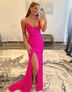 Elegant Pink Mermaid Prom Dress Pink Evening Dress Y7386 by simplepromdress