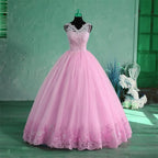 Spring New Sky Blue Quinceanera Dresses Sleeveless V-neck For Party Sweet Ball Gown Lace Appliques Prom Dress Customize Vestido
