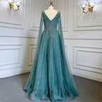 Zapdress Customized Pink A-Line Cape Sleeves Luxury Beaded Evening Dresses Party Gowns 2025 For Women Wedding (ZD17346)