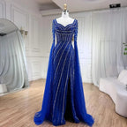 Serene Hill Turquoise Beaded Sweetheart Mermaid Evening Gown Overskirt Dubai Party Dresses for Women 2025 DLA72314 Customized