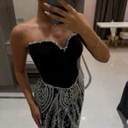 Zapdress Black Mermaid Luxury Beaded Evening Dress 2026 Elegant Party Gowns for Women Customized (ZD17348)