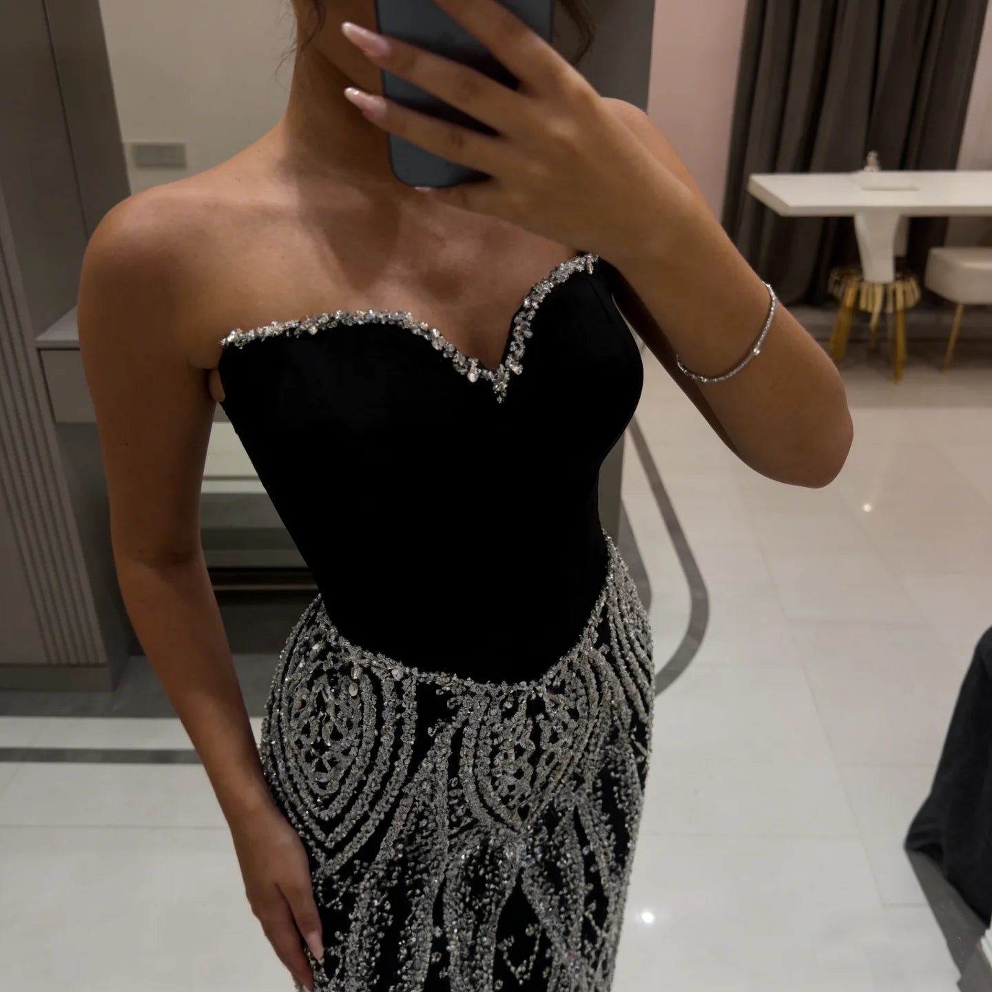 Zapdress Black Mermaid Luxury Beaded Evening Dress 2026 Elegant Party Gowns for Women Customized (ZD17348)