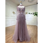 Zapdress Customized Nude Long Sleeves Beaded Mermaid Dubai Evening Dresses 2025 Muslim Party Gowns for Veiled Women (ZD17327)