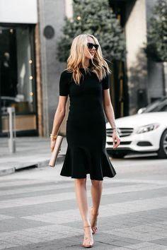 Elegant Little Black Homecoming Dress With Ruffles S4203 by simplepromdress