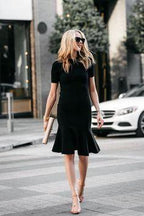 Elegant Little Black Homecoming Dress With Ruffles S4203 by simplepromdress