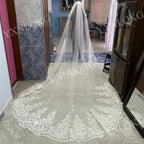 4m Luxury One Layer wedding Veil Cathedral Veil Tulle Bridal Veil With Comb Ivory White Veil Wedding Accessories Customized veil