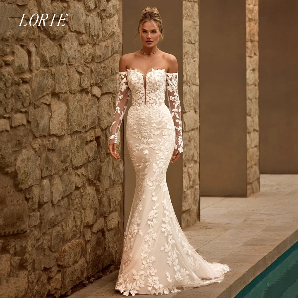 LORIE Luxury Mermaid Civil Wedding Dress Sexy Sweetheart Bridal Dresses Appliques Lace Wedding Gown Customized 2026