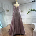 Zapdress Customized 2026 High-end Beaded Blue Long Sleeves Evening Dress with Overskirt Satin Party Gowns for Women (ZD17332)