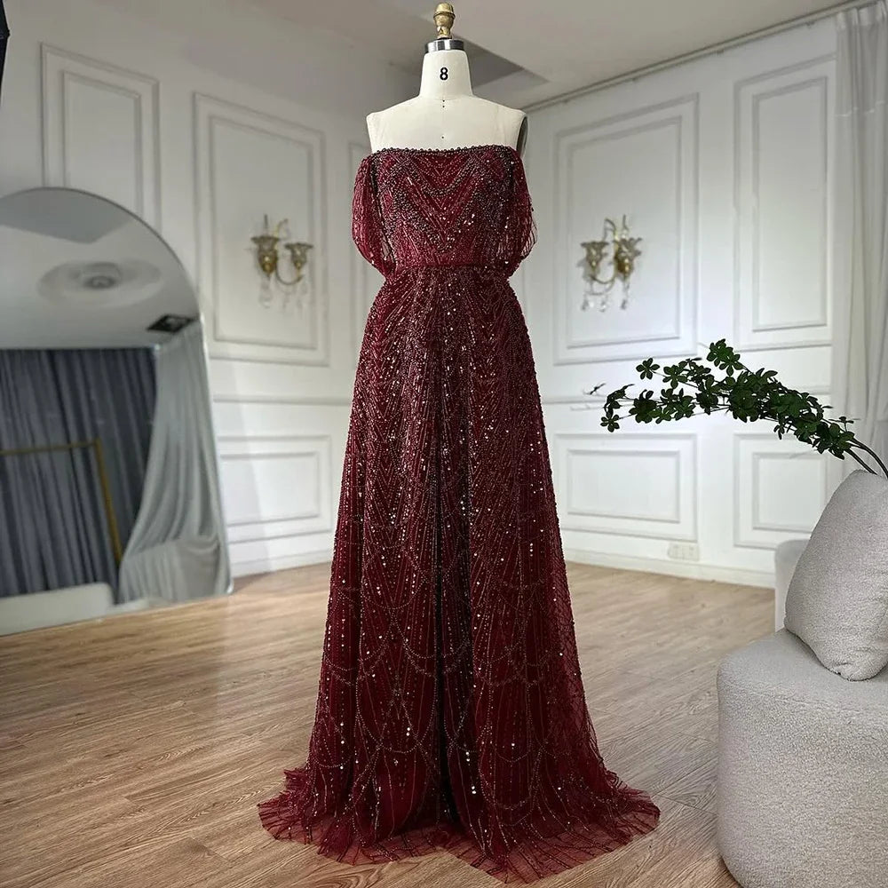 Zapdress 2025 Customized Dubai Olive Green A Line Off Shoulder Evening Dresses With Pearl Beaded Design For Party DLA72738A (ZD17321)