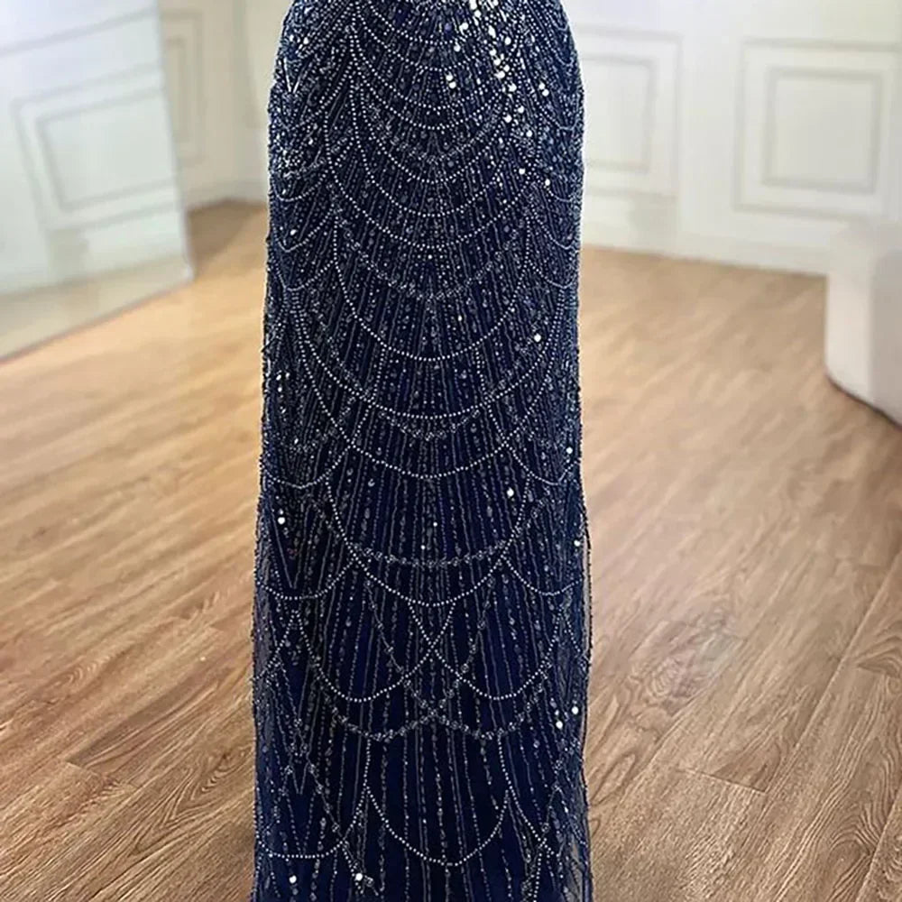 Elegant Dubai Sage Green Mermaid Evening Dress with Cape Sleeves Beaded Formal Gown Zapdress 2025 Customized DLA72160A (ZD17330)