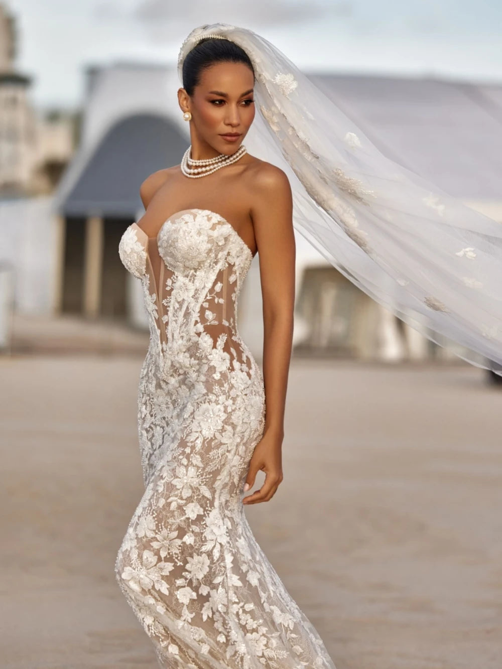 Sparkling Beaded Lace Appliques Wedding Dress Charming Sweetheart Neck Bridal Gown Customized Dreamy Mermaid Dresses For Bride