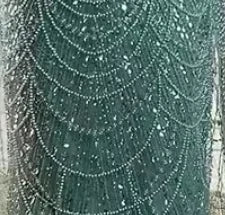 Zapdress Green Square Collar Long Sleeve Mermaid Pearls Beaded Evening Party Gown Overskirt Dress DLA72032N Customized (ZD17342)