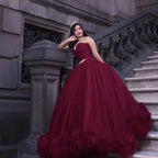 Burgundy prom dresses, pleats prom dresses, ball gown prom dresses S23339 by simplepromdress