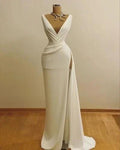 V Neck Slit Side Long Prom Dresses Evening Gown S23456 by simplepromdress