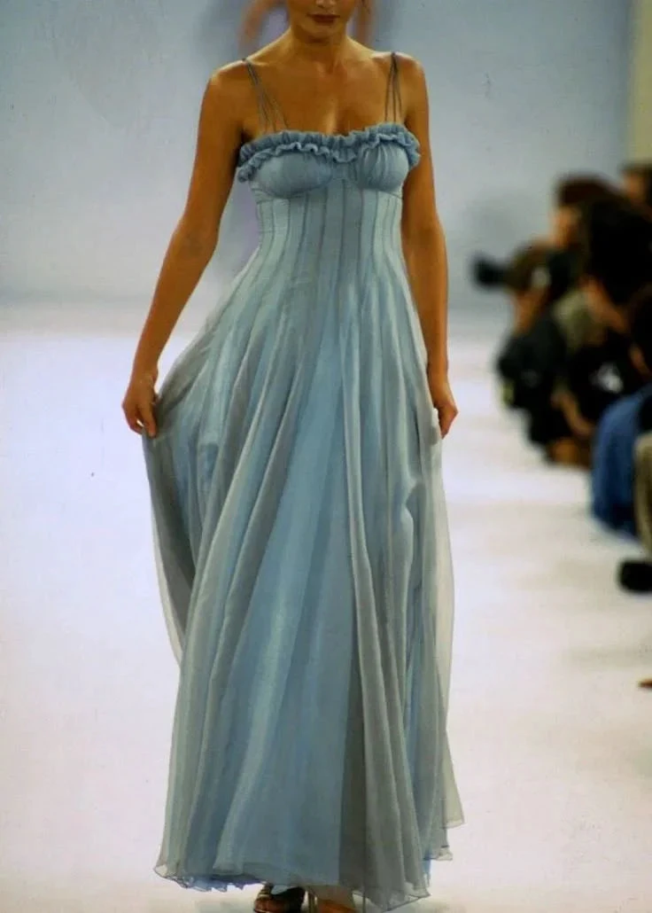 Vintage Spaghetti Straps Tulle Evening Dress A Line Prom Dress Y8191 by simplepromdress