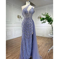 Zapdress Customized Lilac Halter Mermaid Beaded Formal Evening Dresses Elegant Wedding Party Gowns for Women DLA71778A (ZD17376)