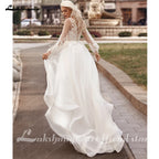 ZapDress Lace Tulle Beach Wedding Dresses Vestidos V Neck Women Long Boho Bride Gowns vestidos para eventos especiales