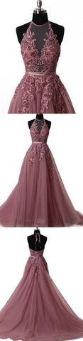 Elegant tulle lace long prom dress lace evening dress S5098