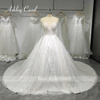 Ashley Carol Luxury Wedding Dresses For Women Real Photos Long Sleeve Princess Sparkling Beaded Bridal Dress Vestidos De Novia