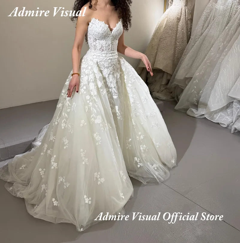 Newest Wedding Dress Mermaid  2 in 1  Lace Sweetheart Neckline Sleeveless With Detachable Train Customized  Vestidos De Novias