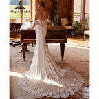 RoyceBridal Mermaid Wedding Dress Sweetheart Luxury Satin Chapel Train Bridal Gown Vestido De Novia Boda 2027 Customized