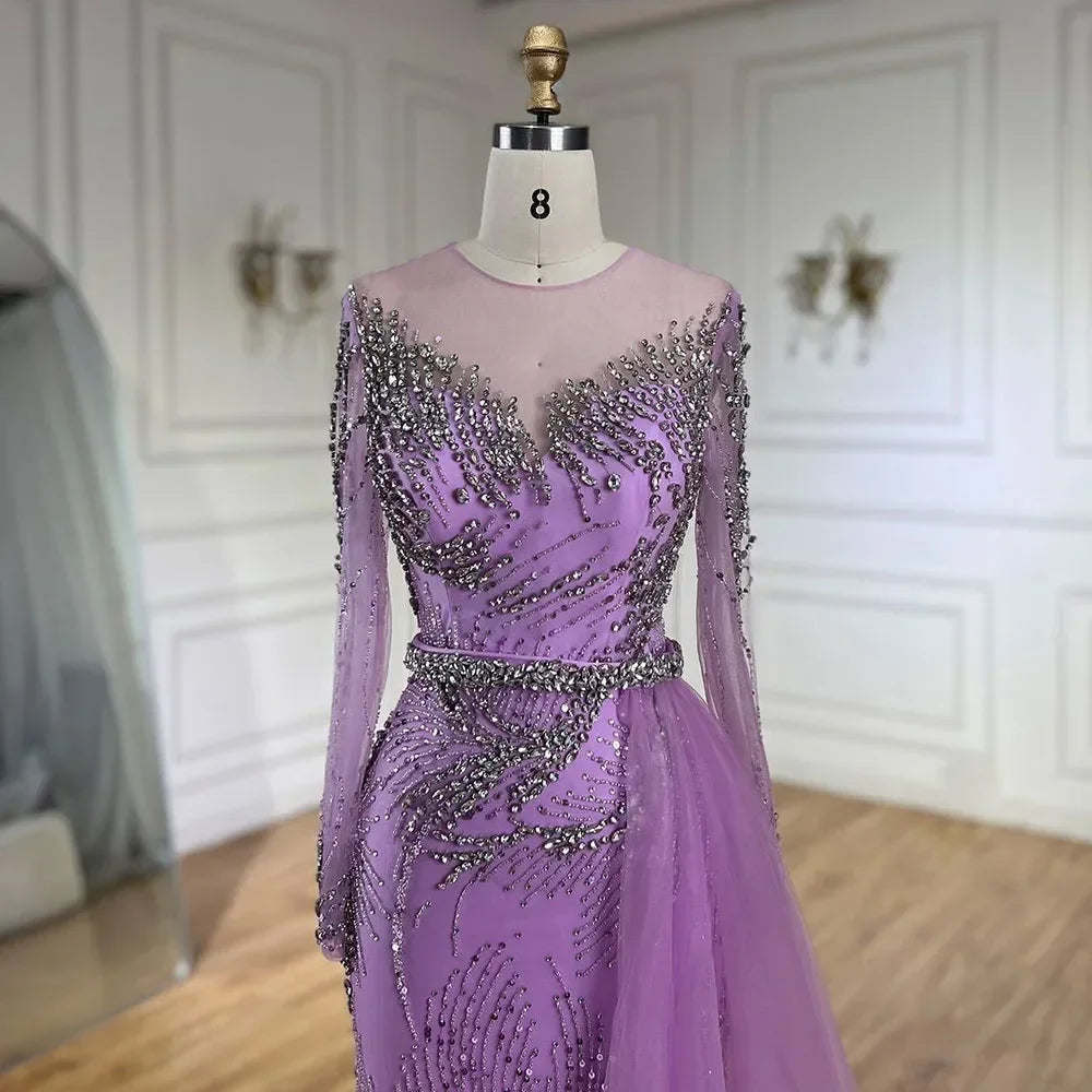 Zapdress Caramel Mermaid Evening Dresses With Beaded Skirt And Lace-up Detail For Wedding Party 2025 DLA72376 Customized (ZD17370)
