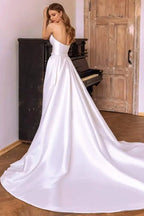 ZapDress Luxury Sweetheart Mermaid Satin Wedding Dress Detachable Skirt Backless And Zipper Woman Evening Dress For Wedding