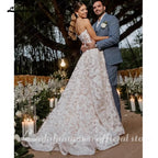 ZapDress Full Lace Strapless Wedding Dress Featuring Stunning Lace Appliques and Floral A-Line Bridal Dress Customized