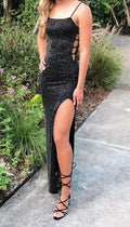 Black Long Prom Dresses Strapless Mermaid Evening Dresses Sparkle Tight Prom Dresses S7919 by simplepromdress
