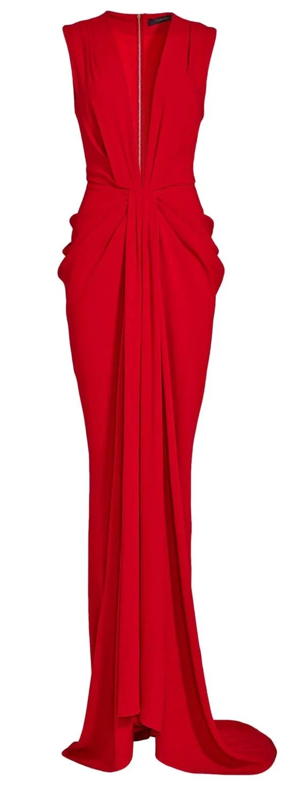 Red Prom Dress Pleated Evening Dress Fashion Prom Dress S8823 by simplepromdress