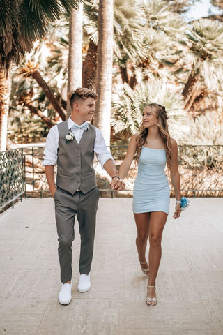 Sexy Blue Dress Blue Party Dress Short Blue Homecoming Dress Y2043