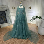Serene Hill Customized 2025 Wine Red A Line Cape Sleeves Luxury Beaded Evening Dresses Formal Party Gowns for Women DLA72764