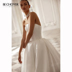 Vintage Sleeveless A-Line Wedding Dress 2027 Elegant Strapless Customized Bride Gown Princess BECHOYER T208 Vestido De Noiva