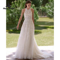 Elegant Flowers Lace Appliques A Line Wedding Dresses 2027 Halter Customized Beach Bridal Gown Custom Vestido De Novia