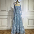 2025 Dubai Gray Lace-Up A-Line Elegant Appliques Elegant Beaded Evening Dresses For Women Wedding Party DLA72657 Customized