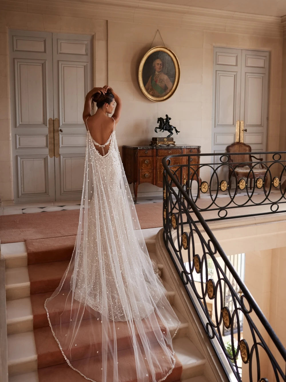 Sparkly Embroidery Beaded Lace Wedding Dress Sexy Deep V-neck Spaghetti Straps Bridal Gown Customized Mermaid Dresses For Bride